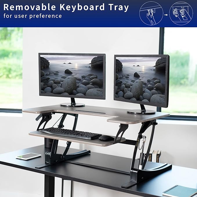 VIVO 36 inch Height Adjustable Stand Up Desk Converter, V Series, Quick Sit to - Image 8