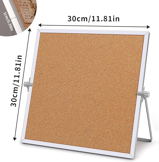 kdafio 11.81"×11.81" Cork Board Bulletin Board, Double Sided Pin Board - Image 2