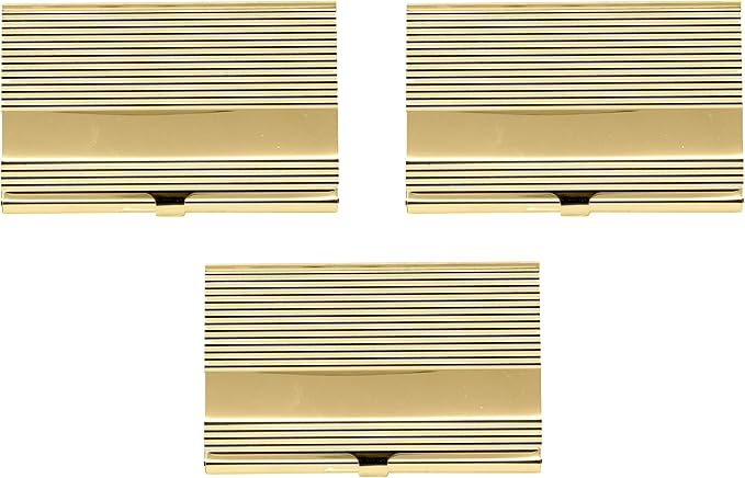 Stephanie Imports Set of 3 Slim & Minimalist Metal Business Card Holder Unisex - Image 4