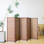 Furnnylane 5 Panel Short Room Divider Screen, Small Bamboo Panel Divider - Image 2