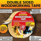 Trazon Double Sided Woodworking Tape Super Strong, 10 Pack, 1 Inch x 120 Feet - Image 2