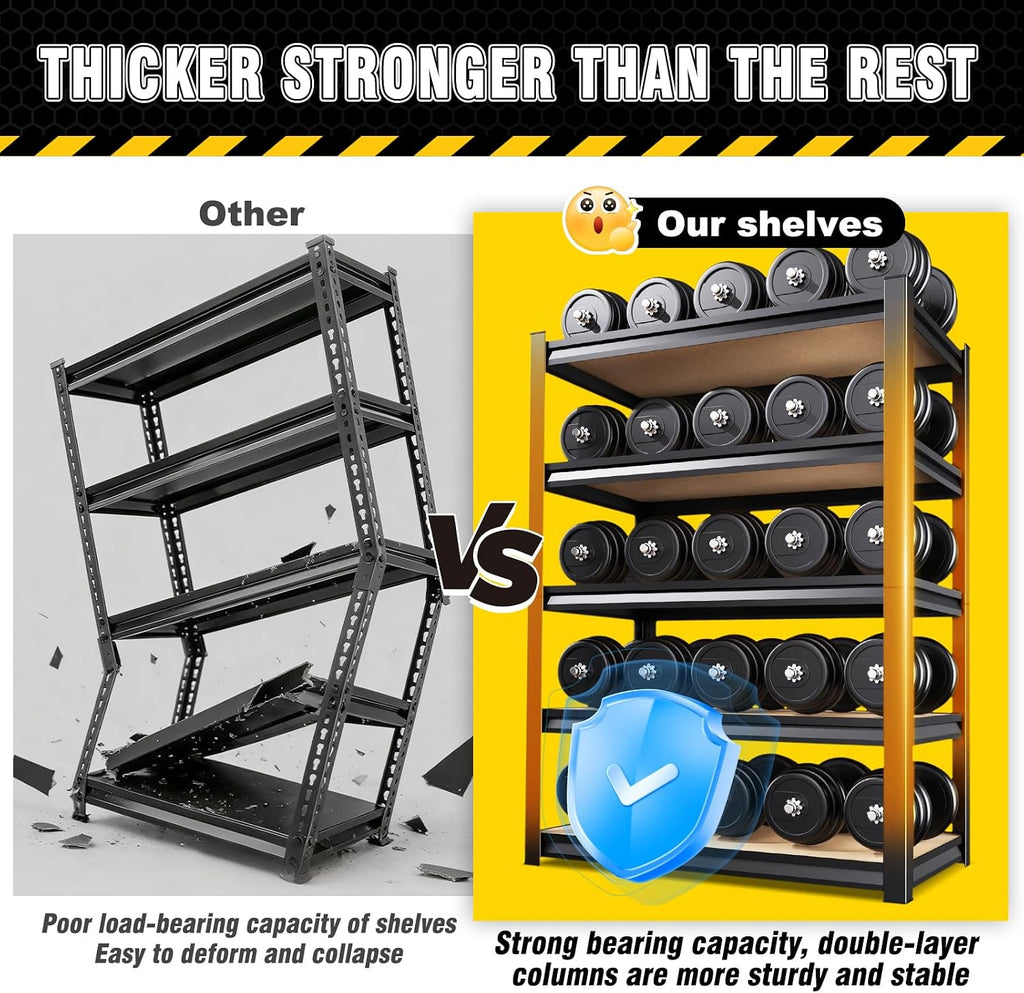 garage shelving heavy duty storage shelves, metal adjustable, close-up detail