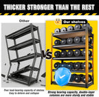 garage shelving heavy duty storage shelves, metal adjustable, close-up detail