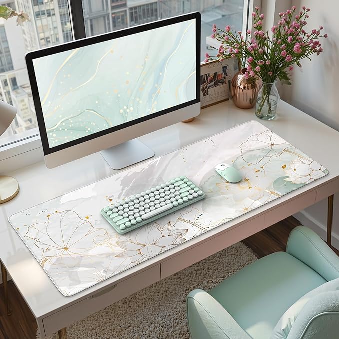 iCasso Desk Cover Mat, Extra Large Lotus Mouse Pad, Desk Pad Mat, Office Matt - Image 8