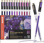 ZSCM Retractable Glitter Gel Pens, 12 Colors Large Capacity Purple Glitter by ZSCM