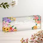 Personalized Name Plate for Desk, Custom Acrylic Desk Name Sign, Office by Unknown