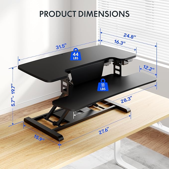 FLEXISPOT 32" Motorized Standing Desk Converter, Electric Stand up Desk Riser - Image 3
