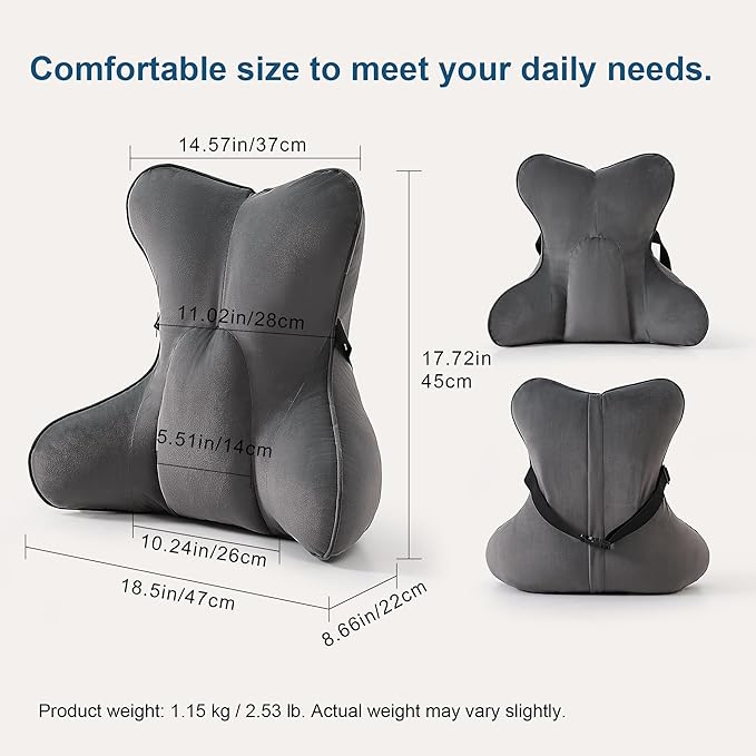 Ailuteie Lumbar Support Pillow – Ergonomic Multi-Zone Back Cushion - Image 2