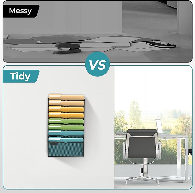 SUPEASY Wall File Organizer Mesh Office Mail Holder, Hanging Wall Organizer - Image 5