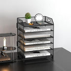 6 Tier Desk Organizer, Heavy-Duty Thick Metal Letter Tray Organizer, Large - Image 2