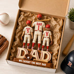 Personalized Baseball Dad Wooden Plaque, We Caught The Best Dad Sign | Custom Birthday Gift from Kids, Baseball Family Name Keepsake, Soft Ball Papa Wood Plaques 2026