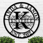 Personalized Metal Name Signs, Split Letter Monogram Wall Decor, Custom Last by Unknown