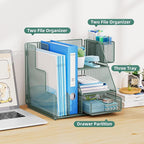 Marbrasse Desk Organizer and Accessories, 3-Tier File Organizer - Image 5
