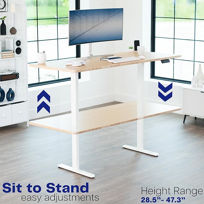 VIVO Dual Motor Electric Sit Stand Desk Frame, 220 lbs Capacity, Memory - Image 8