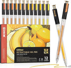 ZSCM Retractable Glitter Gel Pens, 12 Colors Large Capacity Yellow Glitter by ZSCM