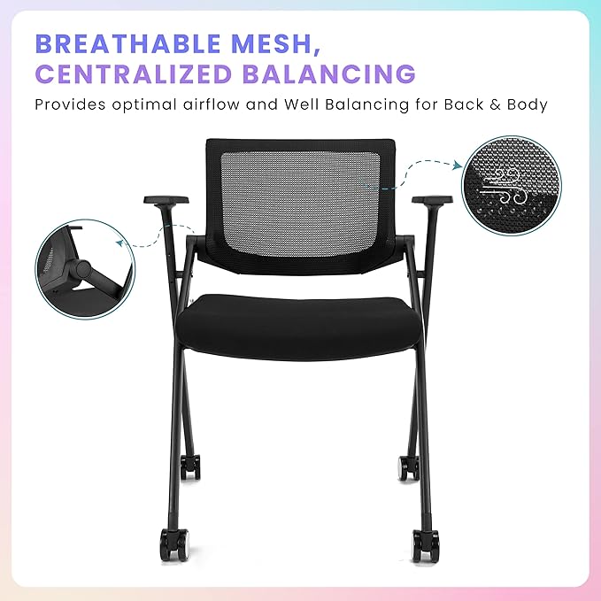 BROBRIYO 2 Pack Stackable Conference Room Chairs - Image 8