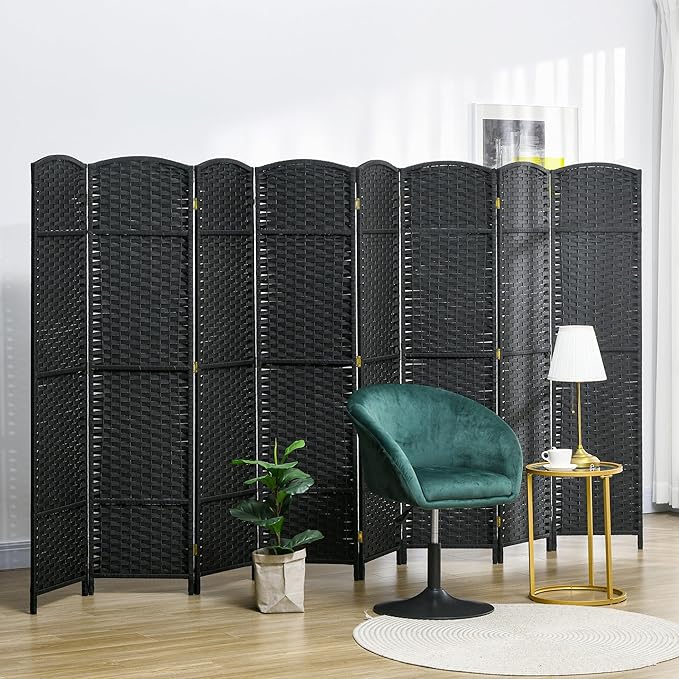 HOMCOM Room Divider, 8 Panel Folding Privacy Screen, 5.6' Tall Freestanding - Image 2