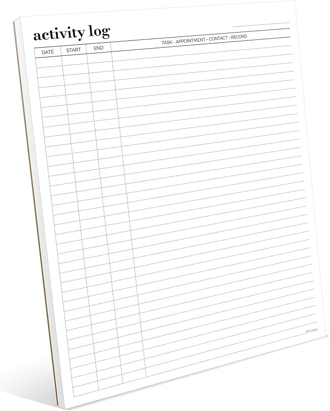 Activity Log Notepad 11x8, 5 by Hadigu
