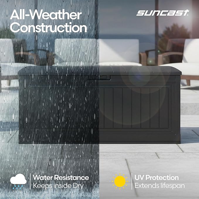 Suncast 80-Gal. Waterproof Resin Large Outdoor Patio Deck Box - Image 4