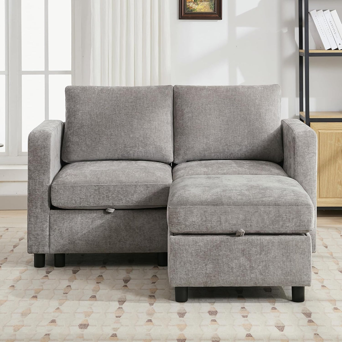 WUTUTUEE 25”Square Storage Ottoman Module for Modular Sectional Sofa, Living ...