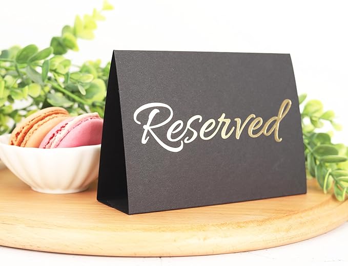 20 Pack Black Reserved Table Sign - Image 7