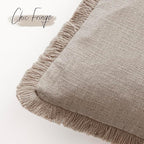 Foindtower Set of 2 Decorative Linen Fringe Throw Pillow Covers Farmhouse - Image 3