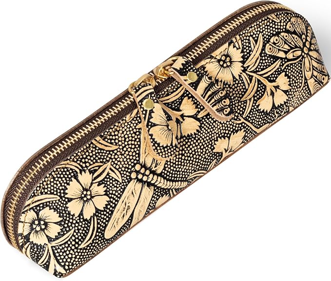 Gexmil Genuine Leather Pen Case, Full Grain Leather Pencil Holder, Hand-made by Gexmil