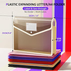 ThinkTex Plastic Expanding File Folder, Transparent Envelopes - Image 2