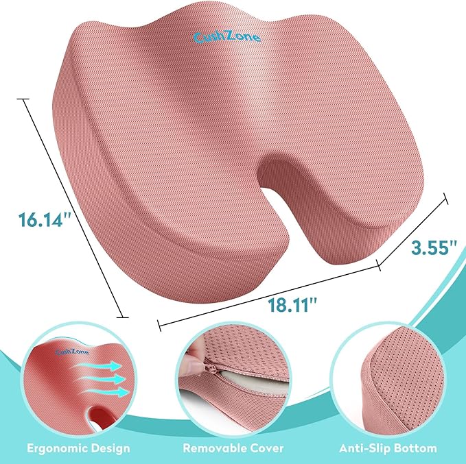 Office Chair Seat Cushion, Cooling Gel Enhanced Memory Foam Cushion - Image 3