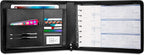 Inkline 7 Ring Check Binder Portfolio -Professional PU Leather Binder with Zippered Closure -500 Check Capacity -9x13 Inch Sheets -Document & Card Organizer - Large Tablet Pocket - Black (80001)