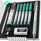 Nicpro Blocky Gear 2.0 mm Mechanical Pencils Set in Case, Metal Pencil by Nicpro