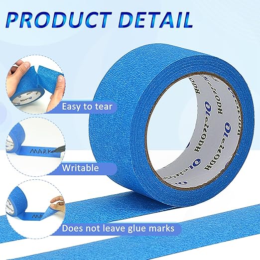 Oleitodh 12 Rolls Blue Painters Tape Bulk 2 inch x 660 Yards, Painters Masking - Image 3