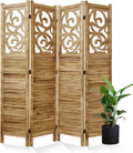 Room Divider Wood Carved Wall Divider Indoor Folding Portable Partition Screen