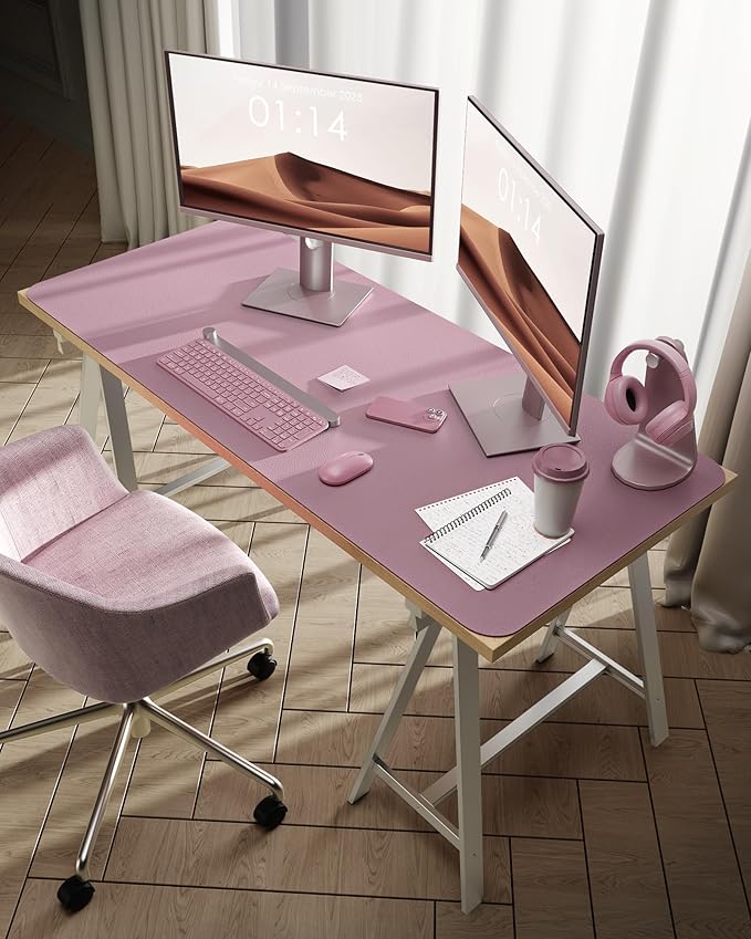 YSAGi Leather Desk Protector, Office Mat, Large Mouse Mat, Non-Slip PU Leather - Image 2