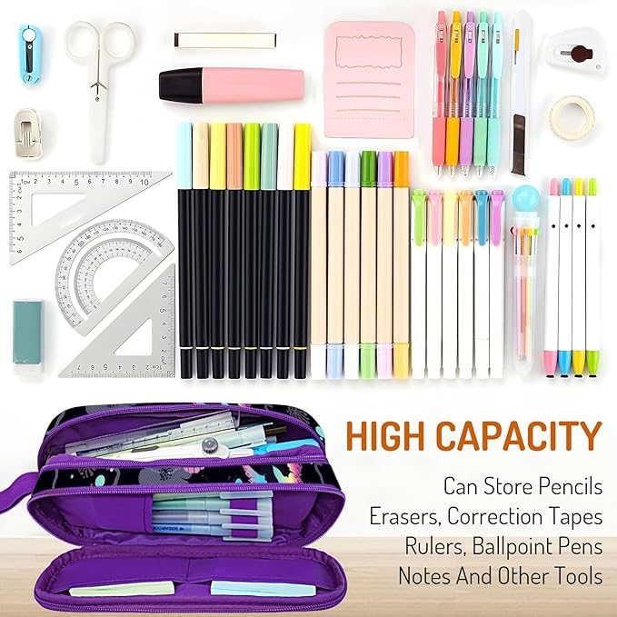 Cute Pencil Case for Girls, Large Girls Pencil Pouch for School Supplies - Image 4