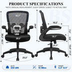 felixking office chair, ergonomic desk chair breathable mesh, close-up detail
