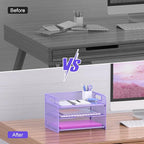 Samstar 3 Tier Purple Letter Tray Paper Organizer - Image 5