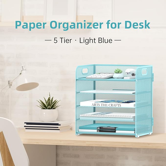 Supeasy 5 Trays Paper Organizer Letter Tray - Image 2