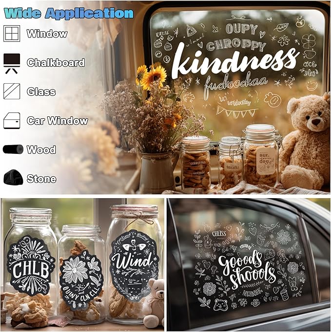 FansArriche White Chalk Markers, 15mm Jumbo Car Window Markers - Image 6