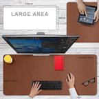 CENBBIE Leather Desk Mat Protector Super Large 51.18"x23.62" Desk Blotter Pad - Image 2
