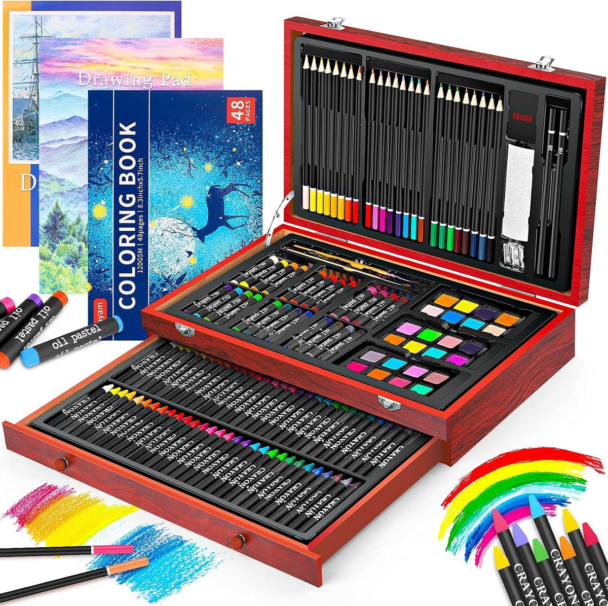 ibayam art supplies,150-pack deluxe art set crafts drawing, main product view