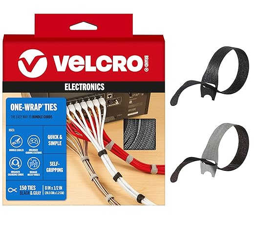 VELCRO Brand 150 Pack Reusable Cable Ties by VELCRO%C2%AEBrand