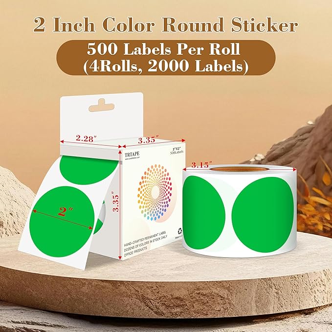 2 Inch Color Coding Round Labels - Image 2
