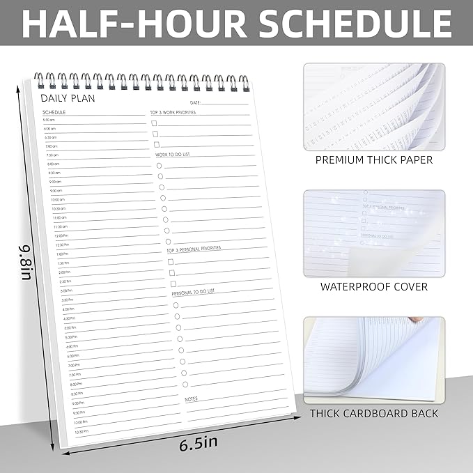 To Do List Notepad Half-Hour Hourly Schedules - Image 3