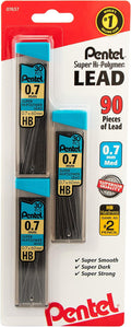 Pentel C27BPHB3K6 Super Hi-Polymer Lead Refills, 30 per Tube by PentelofAmerica