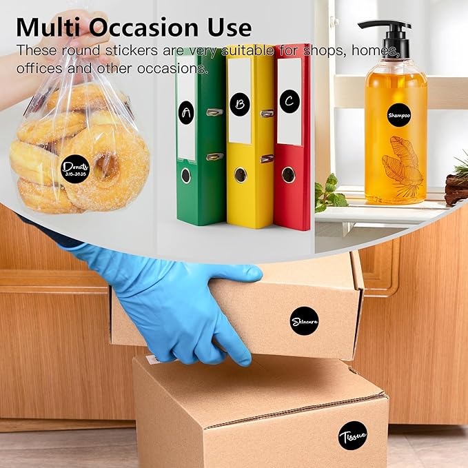 Black 1 Inch Round Color Coding Labels - Image 7
