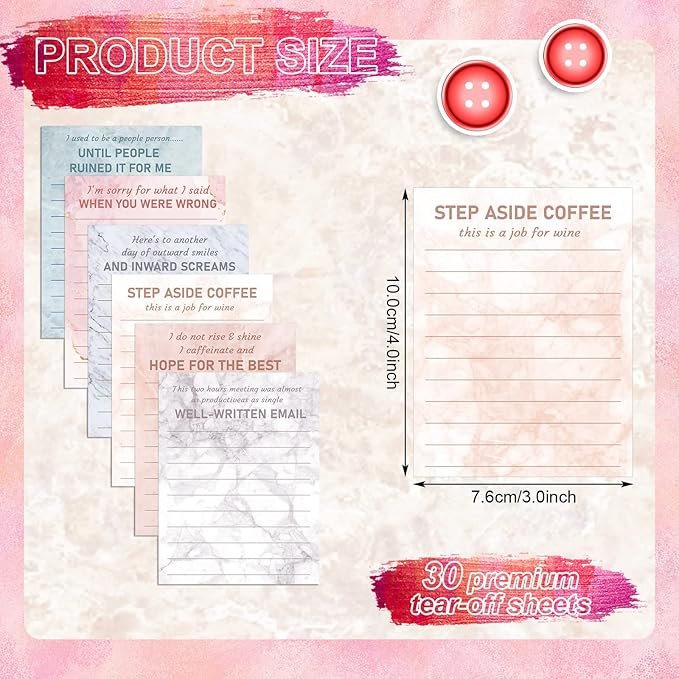 Funny Notepads with Sayings Sticky Funny Office Supplies to Do List Sarcastic - Image 2