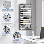 EasyPAG Wall File Holder 10 Tier Mesh Hanging Folder Organizer - Image 2