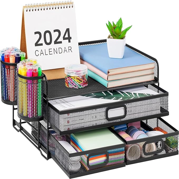 Marbrasse 3 Tier Mesh Desk Organizer by Marbrasse