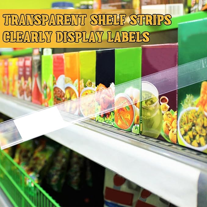 Fainne 50 Pcs 1.25 Inch Shelf Label Strip Holders Plastic Wire Shelf Price Tag - Image 7
